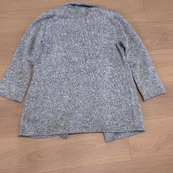 Ricki's Open Front Fleece Knit Blazer in Gray Mix - Picture 3 of 8